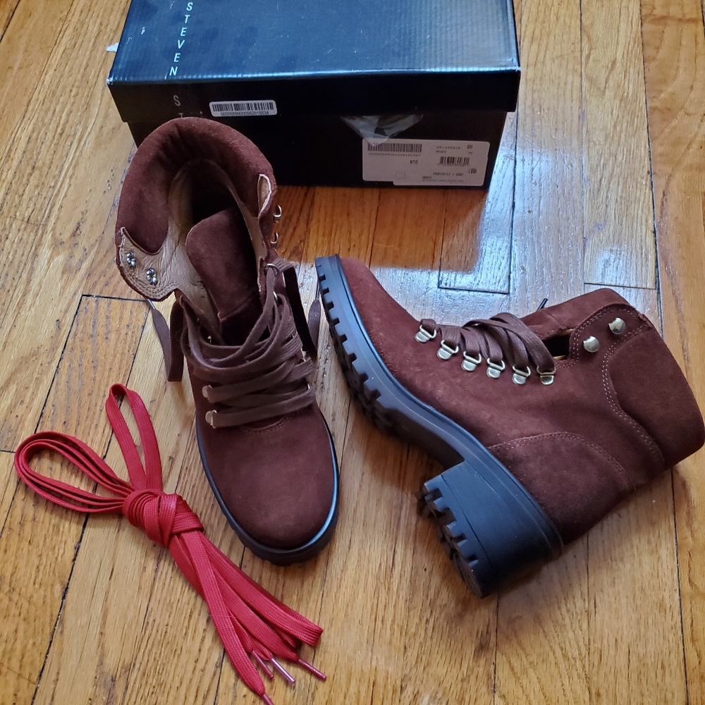 Steve Madden brown suede leather hiking boots 8.5